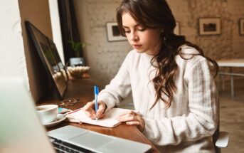 successful introvert working at a computer at home